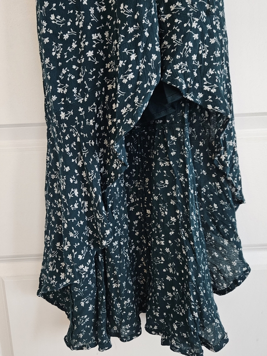 Abercrombie & Fitch Emerald Green Floral Wrap High-Low Dress NWT - Picture 5 of 7